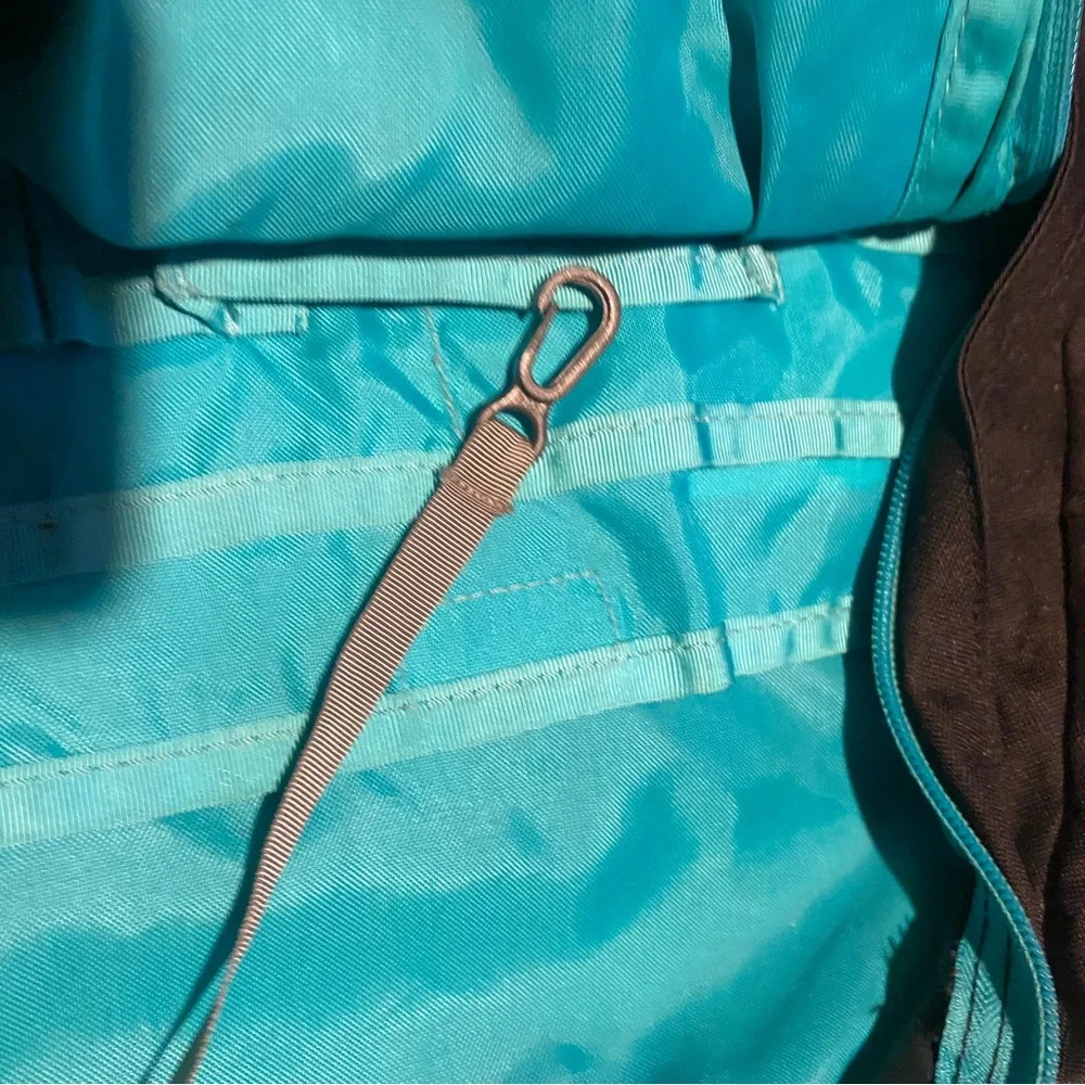 The North Face Jester Black Backpack with Teal Straps
